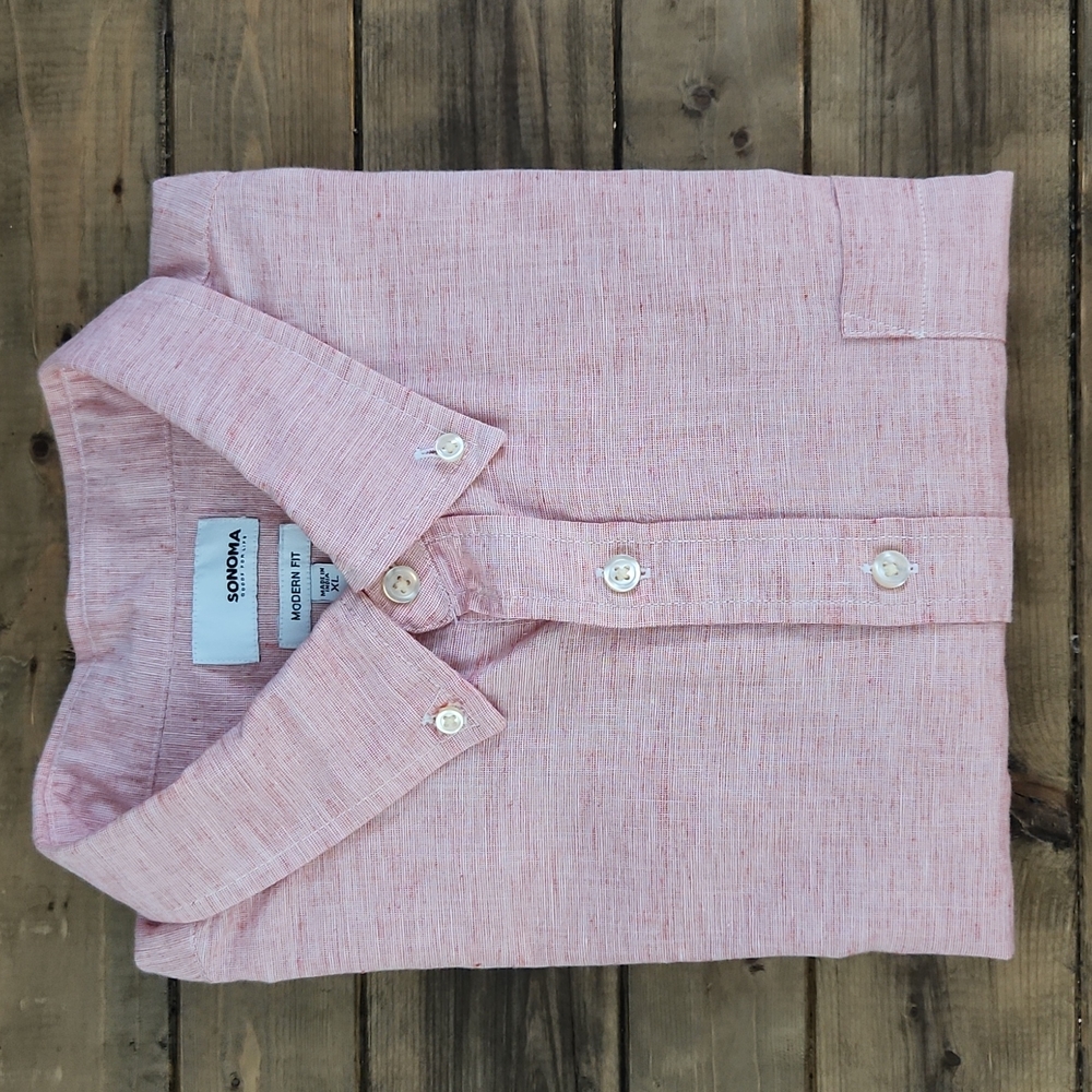 Sonoma Mens Linen Cotton Shirt XL NWOT